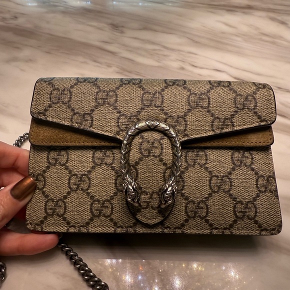 Gucci Beige Dionysus GG Supreme Mini Bag - Picture 1 of 9